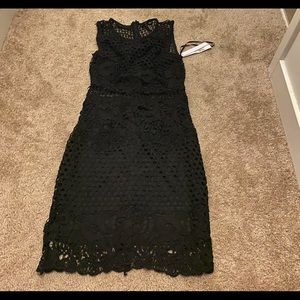 NWT Aqua black lace/embroidery dress